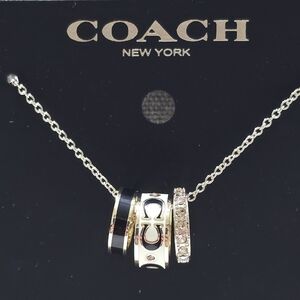 Coach Signature Enamel 3-Ring Necklace